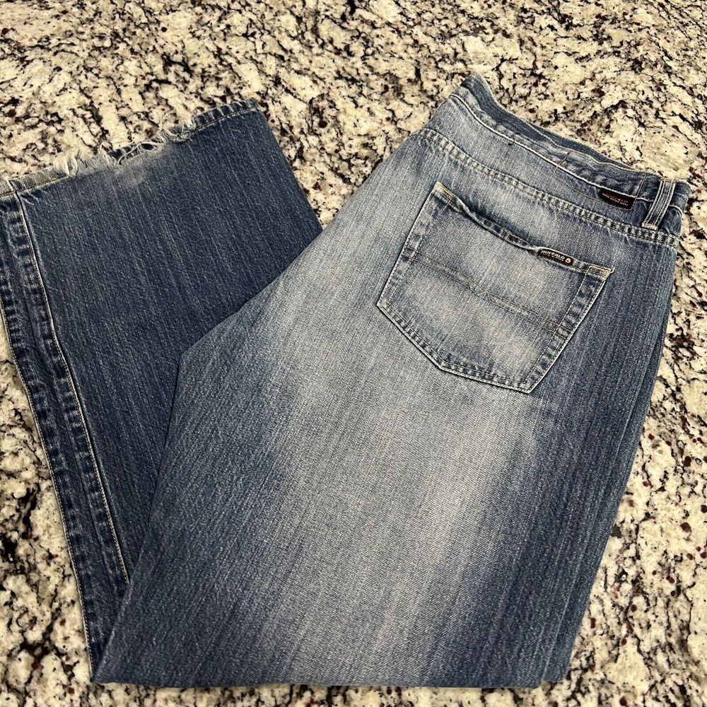 Buffalo David Briton Jeans Men 36x32 Blue Jett Button Distressed